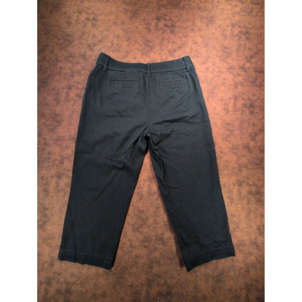 St Johns Bay Womens Black Stretch Capri Cropped Pants Size 4 Casual Trousers - Picture 3 of 5